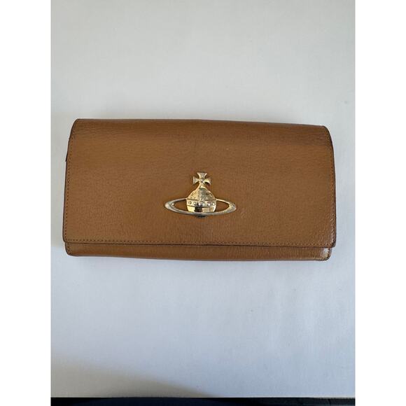 Vintage Vivienne Westwood Long Brown Leather Wallet